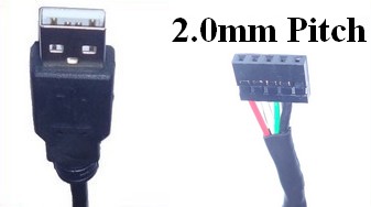 USB A to pin header (2mm pitch)