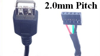 USB female socket  to 5 pin header (2mm)