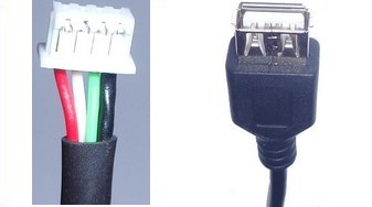 USB Female socket to 1.25mm pitch 4 pin picoblade connector