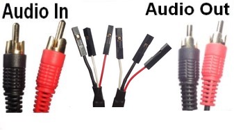 RCA connector to 2.54mm pitch single pin connectors.