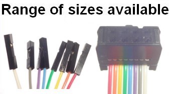 Breakout Ribbon cables:IDC connector to single pins.<br> Range of sizes available.