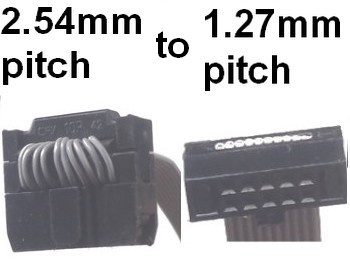 Custom 2.54mm pitch to 1.27mm Pitch ribbon cable.