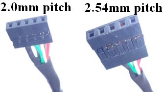 Motherboard USB cable : single device 2.54mm pitch to 2mm 1x5 to 1x5 way