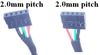 Motherboard USB cable : single device 2mm to 2mm pitch 1x5 to 1x5 way